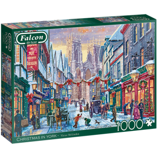 Groene doos Falcon legpuzzel Christmas in York 1000 stukjes