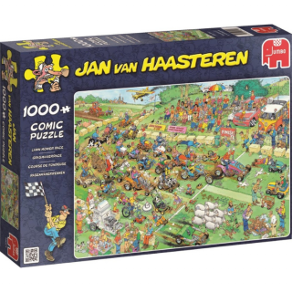 Blauwe doos legpuzzel Jan van Haasteren grasmaaierrace 1000 stukjes