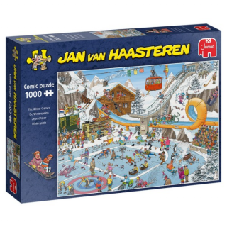 Blauwe doos legpuzzel Jan van Haasteren De Winterspelen 1000 stukjes