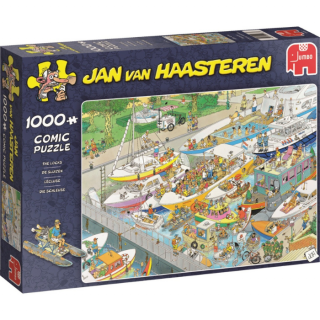 Blauwe doos legpuzzel Jan van Haasteren de Sluizen 1000 stukjes