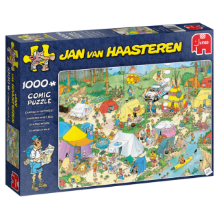 Blauwe doos legpuzzel Jan van Haasteren Kamperen in het Bos 1000 stukjes