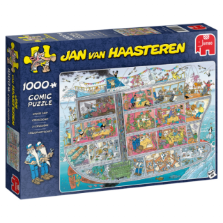 Blauwe doos legpuzzel Jan van Haasteren Cruiseschip 1000 stukjes 