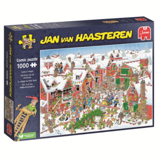 Blauwe doos legpuzzel Jan van Haasteren het dorp van de kerstman 1000 stukjes