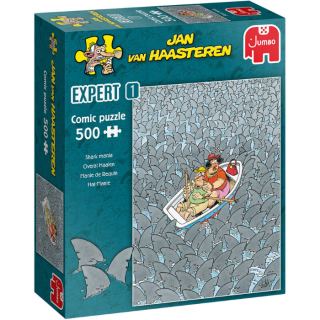 Blauwe doos legpuzzel Jan van Haasteren Expert 1 overal haaien 500 stukjes