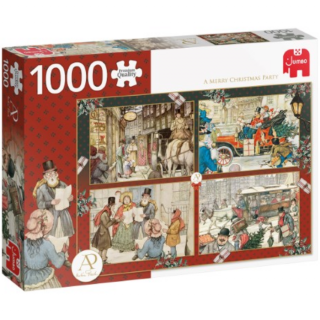 Rode doos Anton Pieck legpuzzel Vrolijk Kerstfeest 1000 stukjes