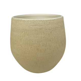 Bolvormige beige pot Ryan Shiny Sand D26 H26