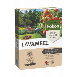 Zijkant doos Pokon Bio Lavameel 1750 gram