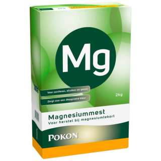 Groene doos Pokon Magnesiummest 2 kg grote witte Mg in groen rondje