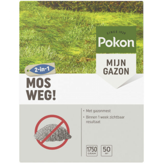 Grijze doos Pokon Mos Weg 2 in 1 1750 gram afbeelding gras met mos