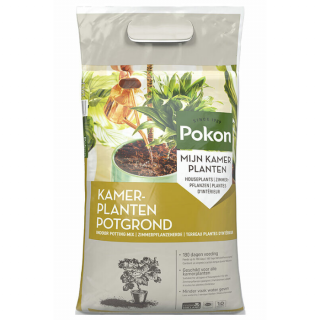 Grijze plastic zak Pokon kamerplanten potgrond 10 L