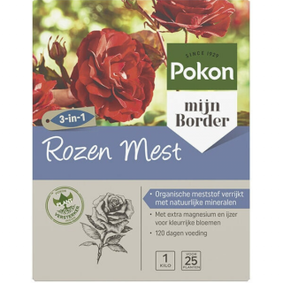 Grijs paarse doos Pokon Rozen Mest 1kg