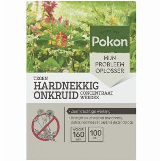 Grijze doos Pokon tegen hardnekkig onkruid weedex concentraat 100 ml