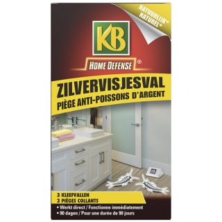 Zwart rode doos KB zilvervisjesval 3 kleefvallen