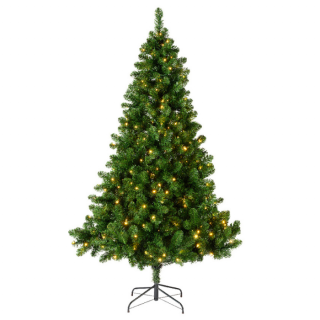 Groene kunstkerstboom Imperial LED H 240 cm met metalen voet