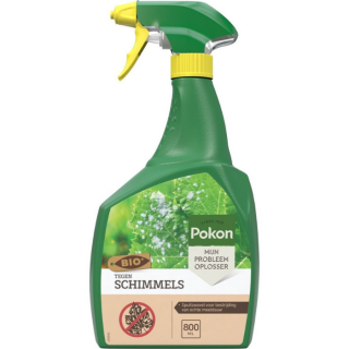 Groene fles gele spuitkop Pokon tegen schimmels spray bio 800 ml