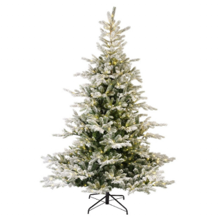 Kunstkerstboom Grandis Fir Snowy LED op metalen voet