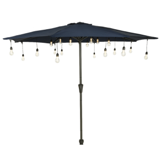 Parasolverlichting lampmodel onder zwarte parasol