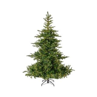 Groene kunstkerstboom Grandis brandende LED Metalen voet H 210 cm