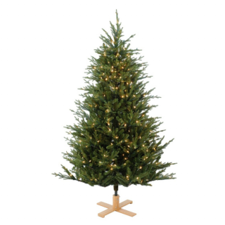 Kunstkerstboom Arkansas LED met houten voet H 183 cm