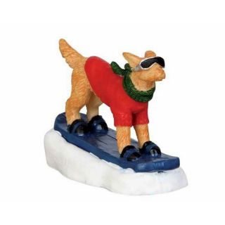 Lemax Snowboarding Dog