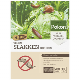 Beige doos Pokon tegen slakken korrels bio 900 gram