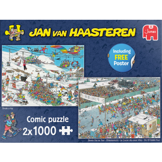 Puzzel Jan van Haasteren Wintersport Elfstedentocht 2 x 1000 stukjes Combi Tuinland