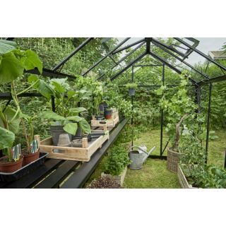 Halls Greenhouses Tafel Birdlip 44 - Zwart Gecoat