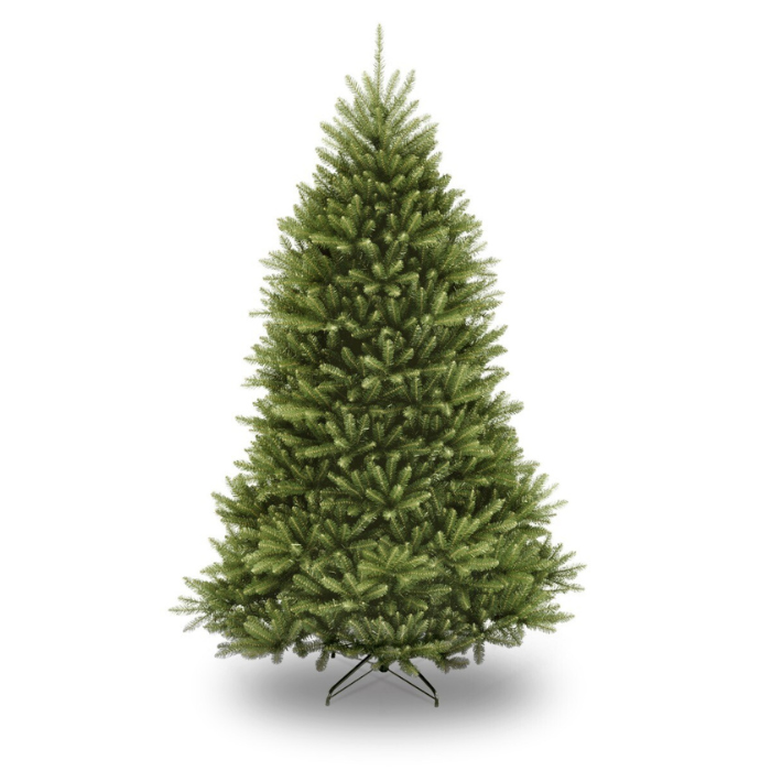 Groene kunstkerstboom Dunhill Fir 213 cm op metalen voet