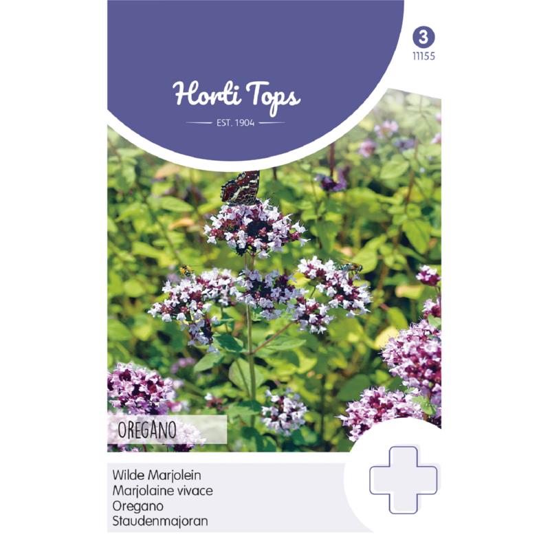 Origanum vulgare Oregano - Wilde Marjolein Zaden Horti tops