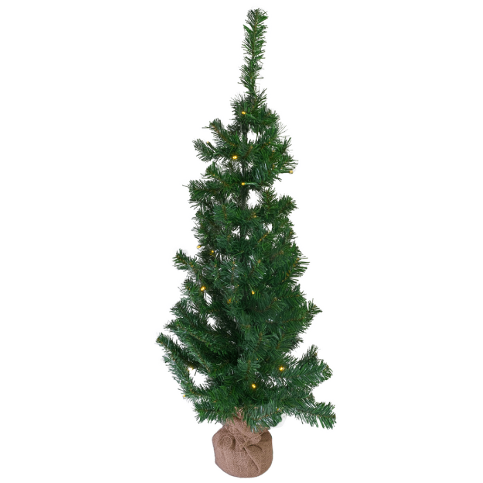 Groene mini Kunstkerstboom LED H 60 cm