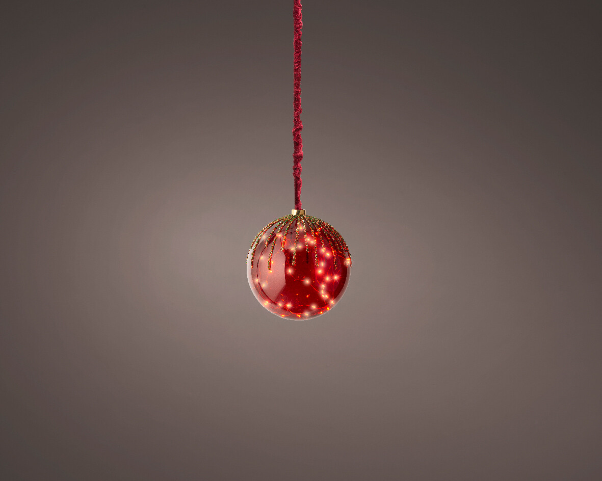 Micro Led Bal - Kerstrood - D 20 cm