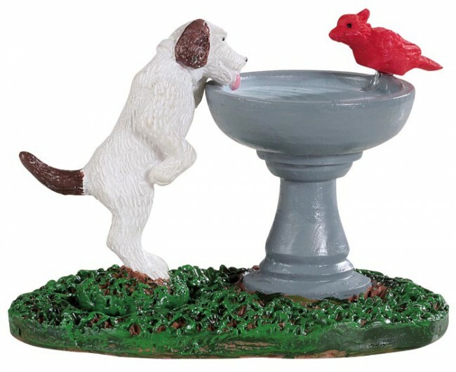 Lemax Bird Bath Dog Fountain