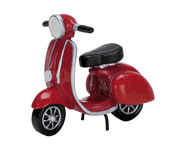 Lemax Red Moped Scooter