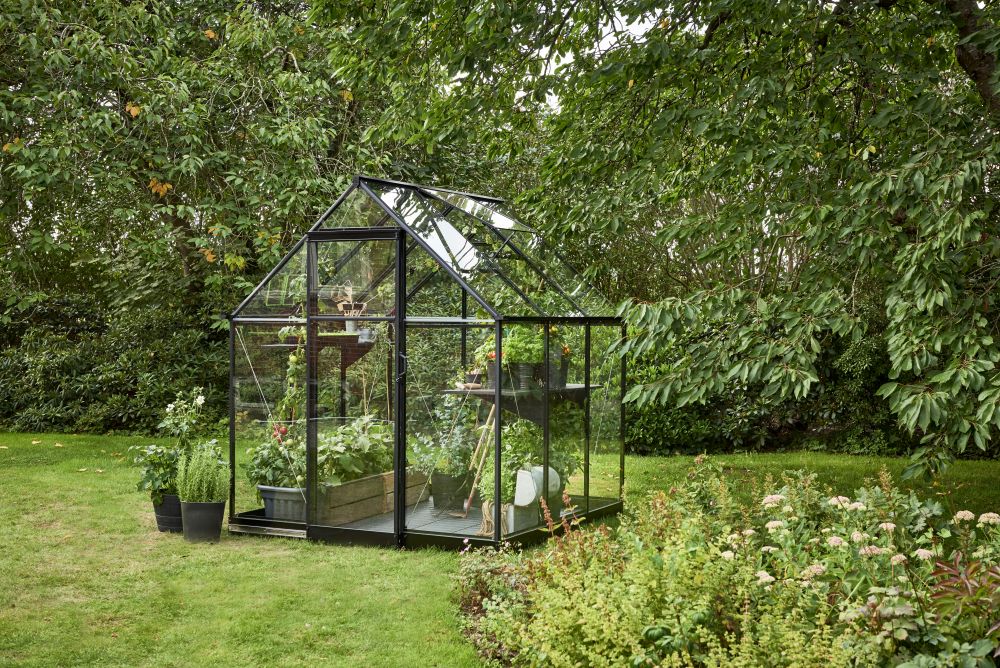 Halls Greenhouses Tuinkas Qube 66 - Zwart Gecoat