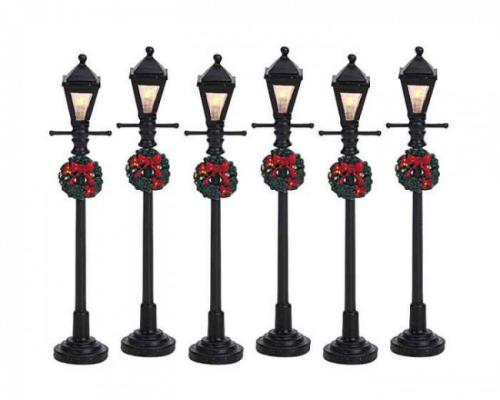 Lemax Gas Lantern Street Lamp - set van 6 stuks Tuinland