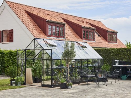 Halls Greenhouses Tuinkas Qube 168 - Zwart Gecoat