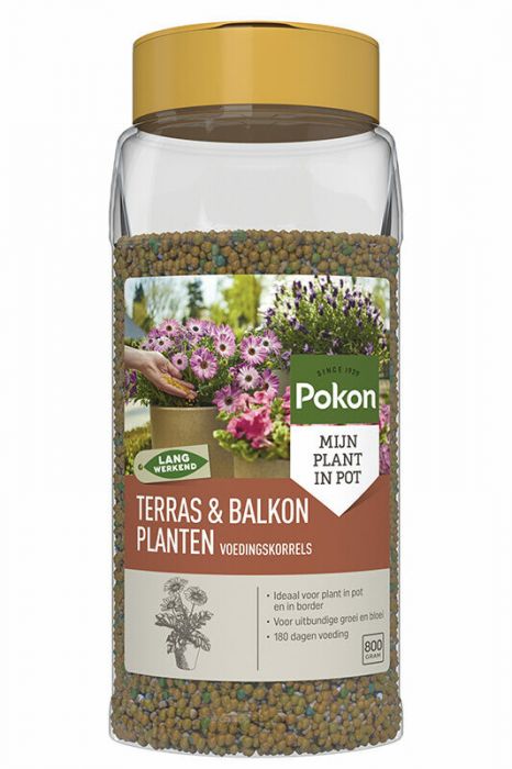 Terras & Balkonplanten Voeding Langwerkende Korrels 800 gram Vooraanzicht Tuinland