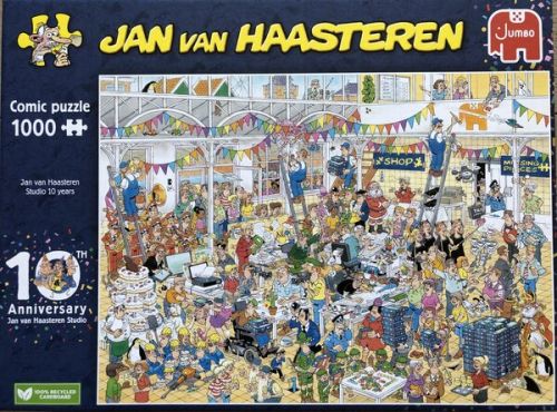 Puzzel jan van Haasteren Jan van Haasteren Studio 10 jaar 1000 stukjes Tuinland